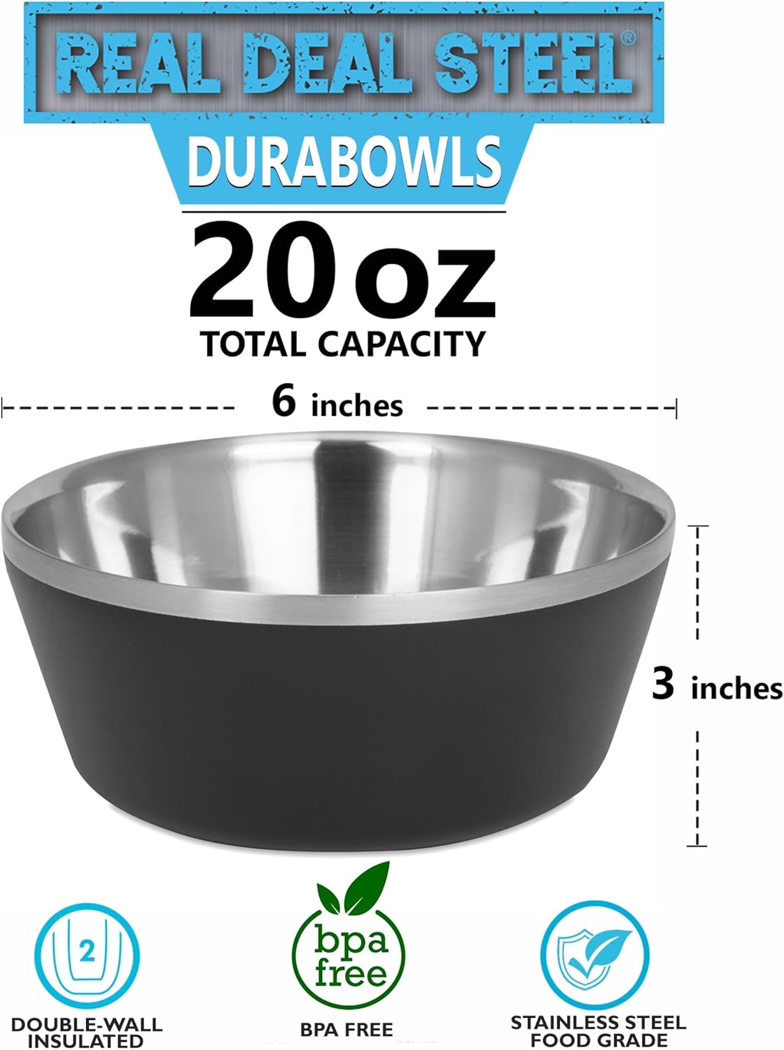 Tazones aislados de acero inoxidable para niños y adultos, juego de 4 cuencos de metal de doble pared de 20 onzas para helado, sopa, cereales,