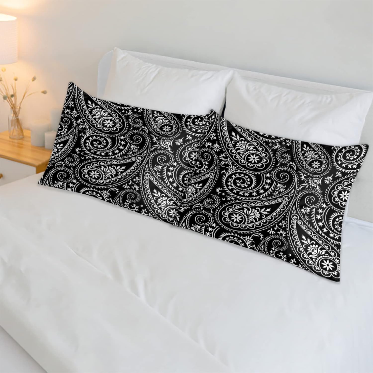 Juego de 2 fundas de almohada de satén retro boho con estampado de cachemira para cabello y piel, juego estándar de 2 fundas de almohada de flores