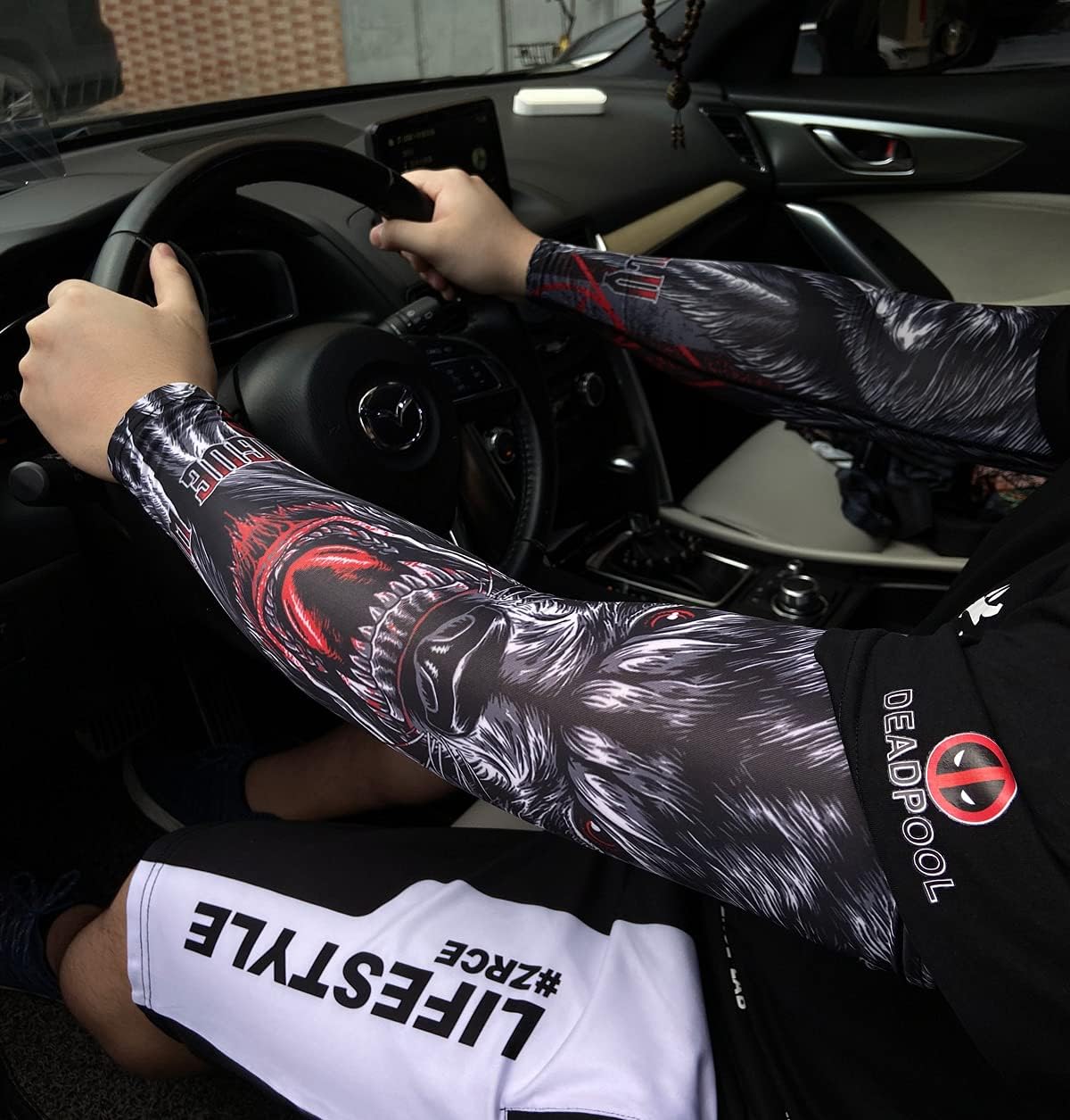 Red Plume Mangas de protección solar UV para brazo unisex UPF 50 deportes compresión manga enfriamiento tatuaje cubierta para golf, correr