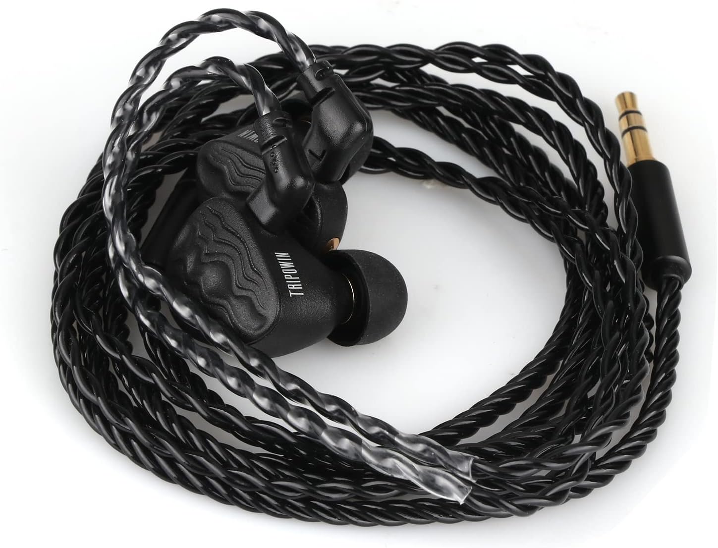 Tripowin Piccolo – Monitor dinámico LCP de 0.433 in, auriculares IEM de doble cavidad, sonido equilibrado, con cable desmontable OCC de 0.031 in de