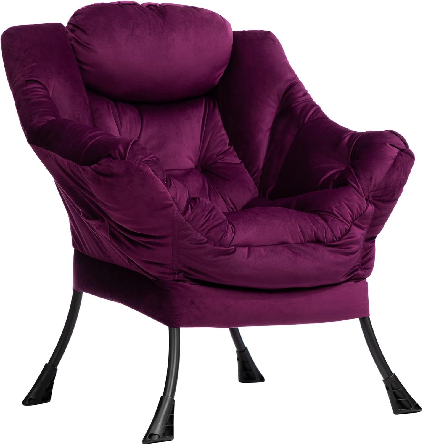 HollyHOME Silla perezosa grande de tela, silla de lectura decorativa, acogedora silla de salón con reposabrazos, silla de sofá de ocio para sala de