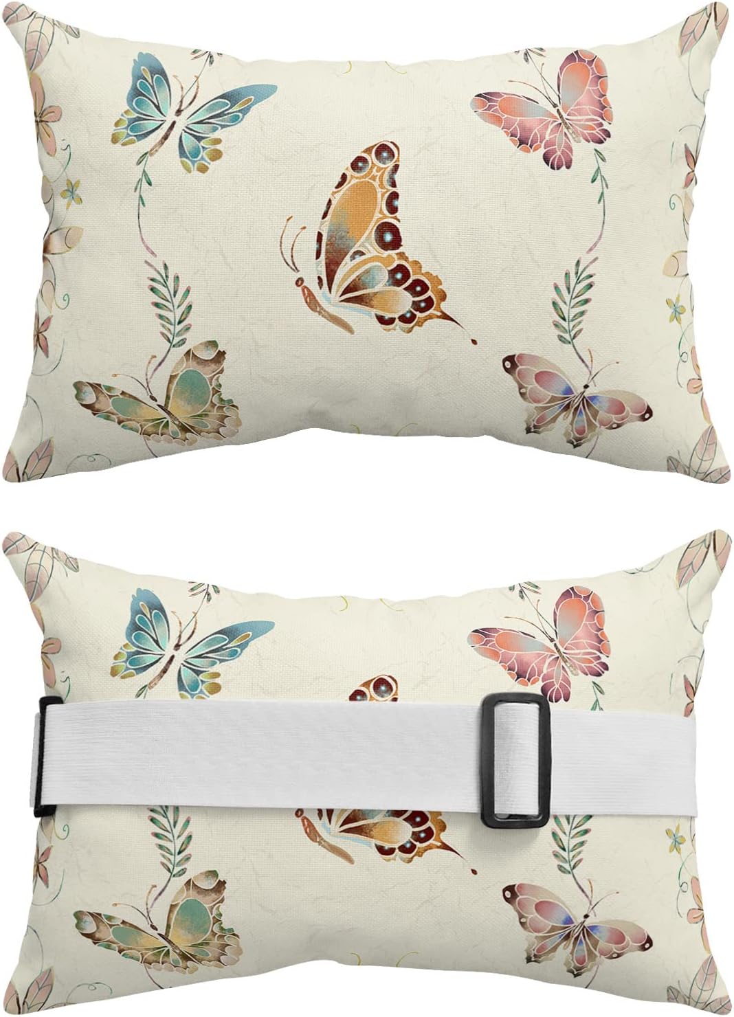Chaise Lounge – Fundas de almohada para reposacabezas y reposacabezas, funda de almohada lumbar de mariposa impermeable para exteriores, para