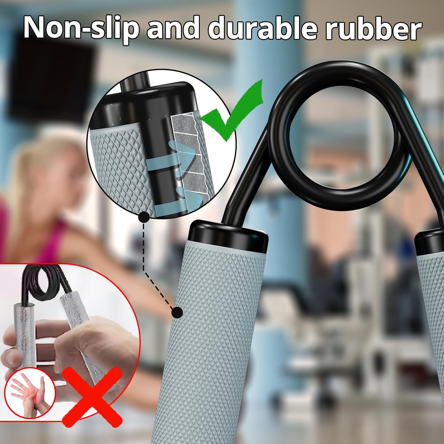 KDG Grip Strength Trainer 4 Pack,50LB-200LB Rubber Metal Hand Grip Strengthener,Non-Slip Forearm Exerciser, Heavy-Duty Hand GripperHand Exerciser