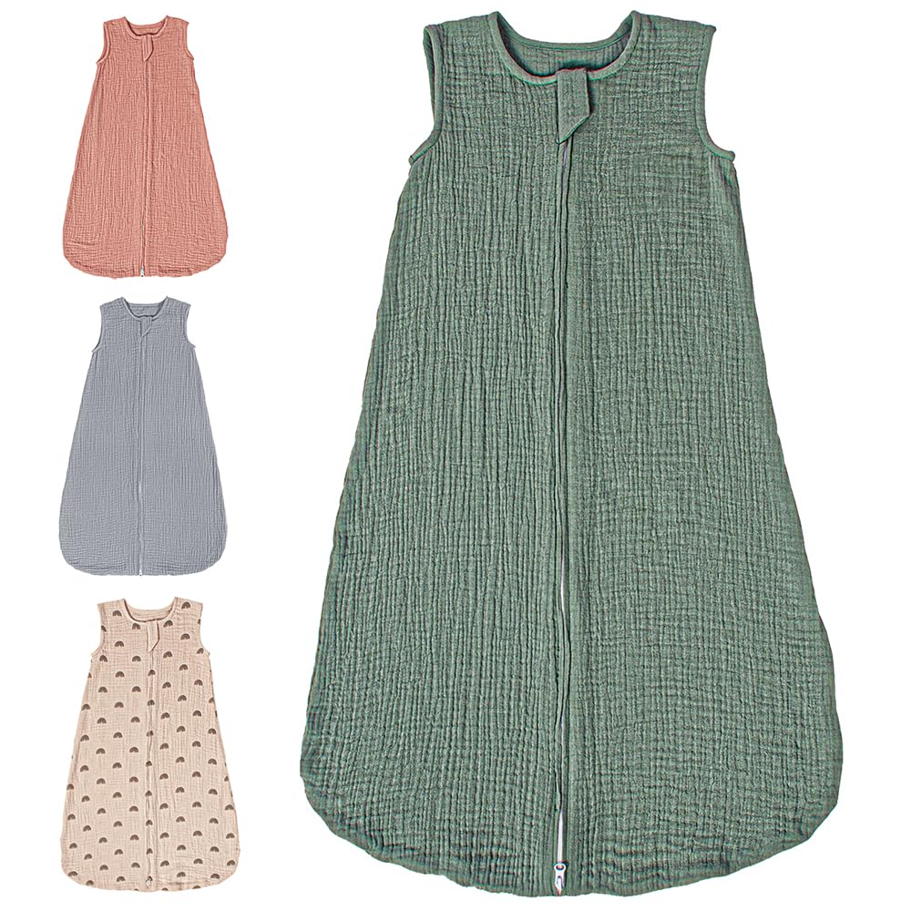 PRIMLECT Saco de dormir para bebé de 6 a 12 meses, manta de muselina para bebé, con cremallera de 2 vías, saco de dormir ligero y transpirable 0.5