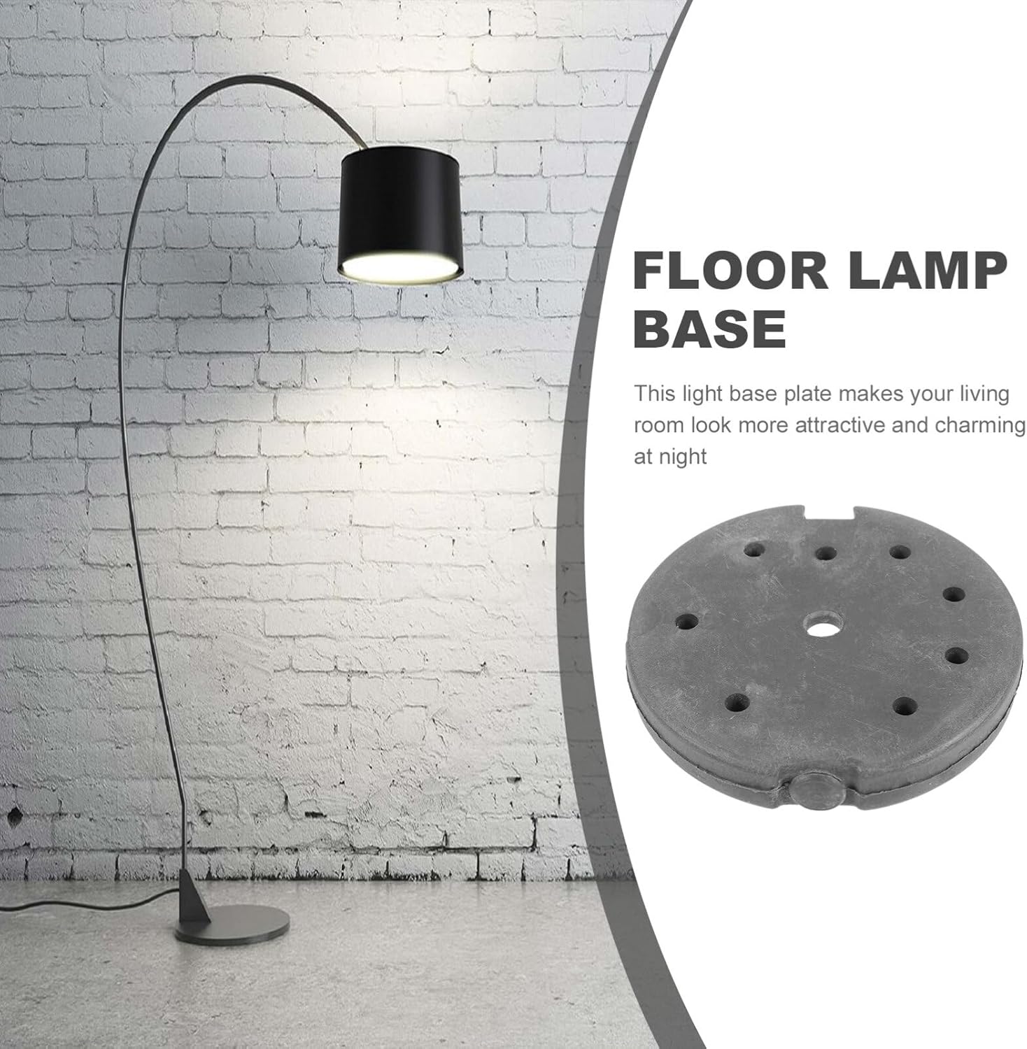 LIFKOME Lámpara de escritorio Cargador de hierro fundido para lámpara de pie, base de contrapeso, soporte de montaje para dormitorio, sala de estar,