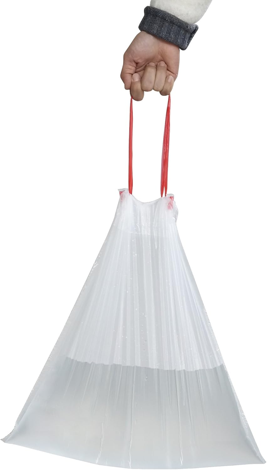 Bolsas de basura con cordón de 7 galones, transparentes, resistentes, 120 unidades