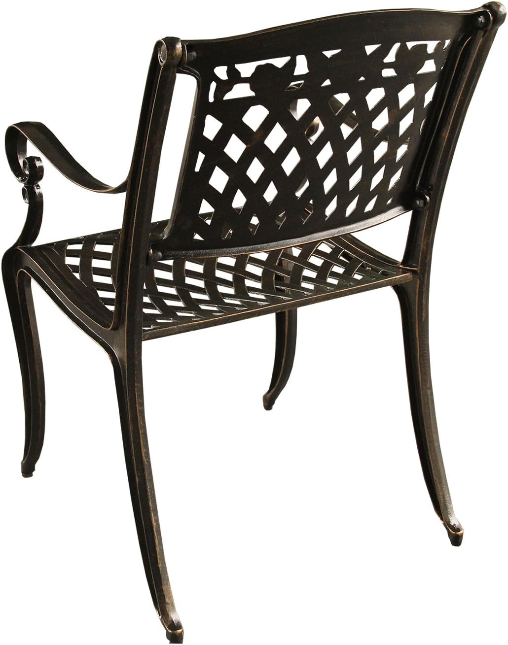 Oakland Living Silla de comedor de aluminio al aire libre Rose,