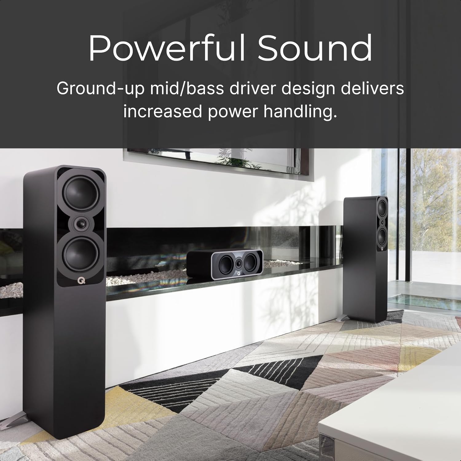 Q Acoustics 5040 Altavoz de pie Santos Rosewood (altavoz individual)  2 controladores mediosgraves de 5 pulgadas, tweeter de 1 pulgada  Sistema