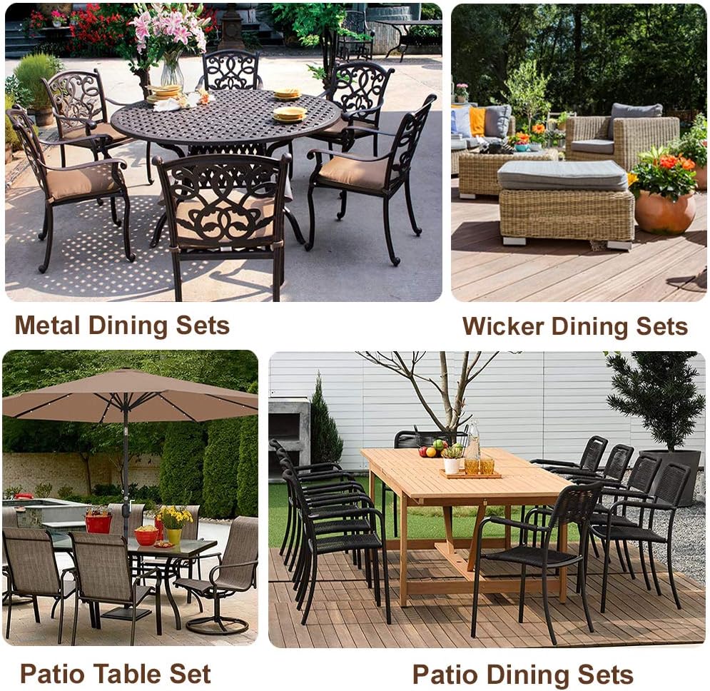 FDW Fundas para muebles de patio al aire libre, juegos de sillas de mesa de patio, funda para parrilla de barbacoa, funda para parrilla de gas, 600