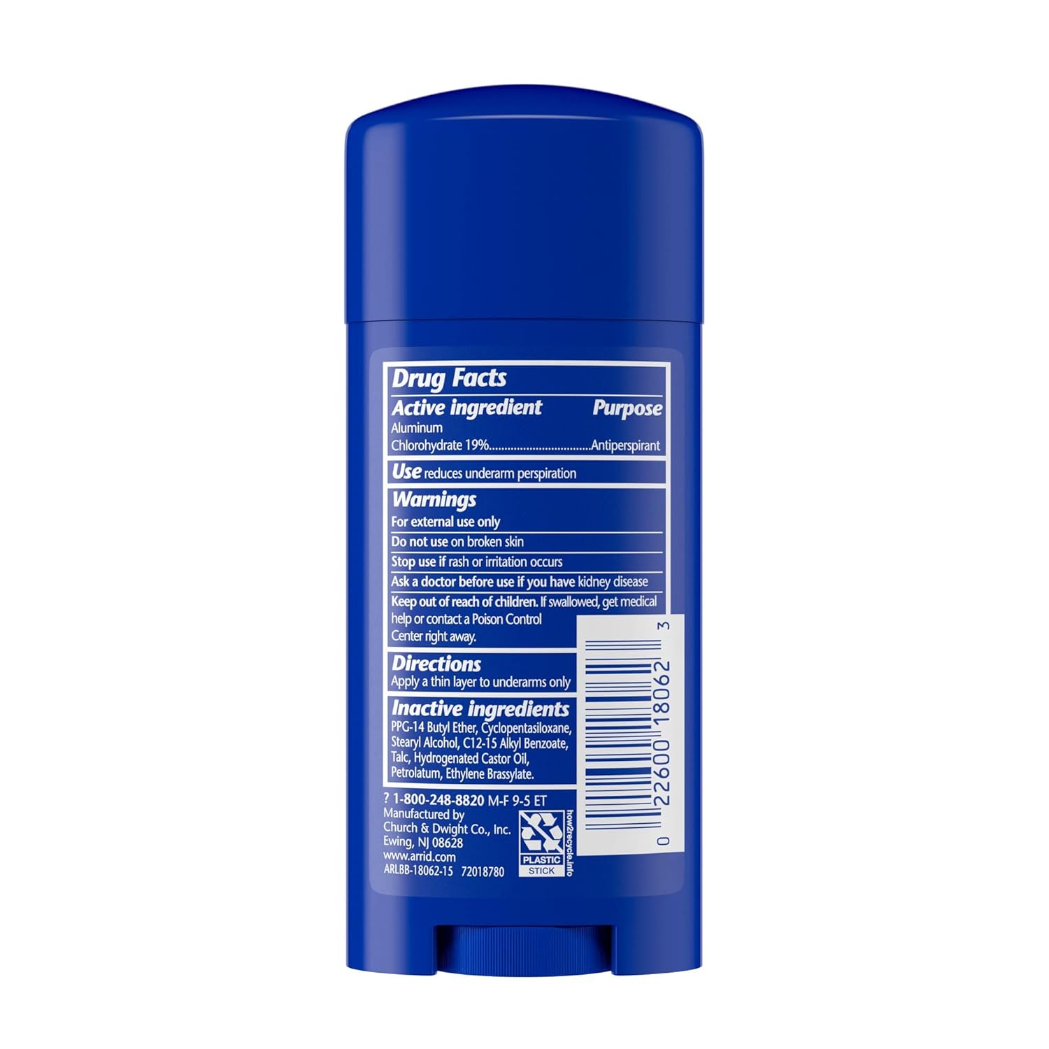 Arrid XX Antitranspirante y desodorante sólido, sin perfume, 2.6 onzas (paquete de 2)