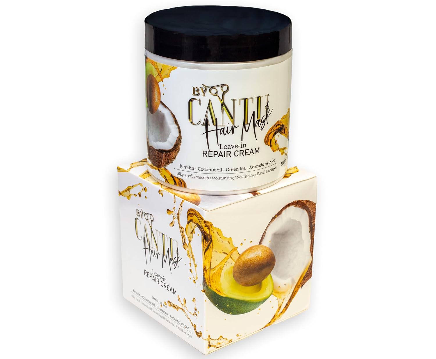 Cantu Hair Mask Crema reparadora sin enjuague – Hidratación intensiva y reparación profunda para cabello seco y dañado