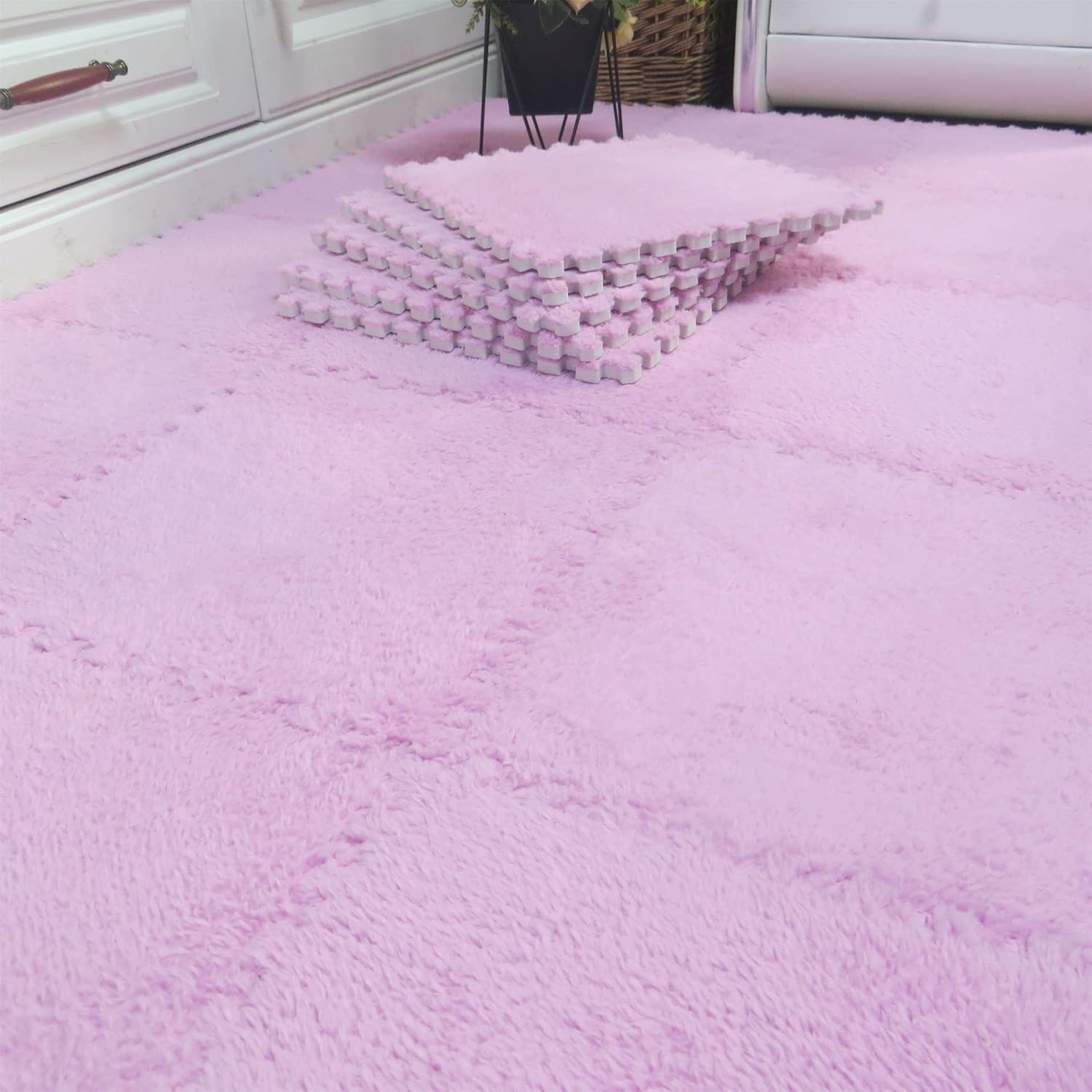 16 alfombrillas modulares de espuma EVA suave entrelazadas de 11.8 pulgadas de grosor de 11.8 pulgadas de grosor, azulejos de alfombra de caravana