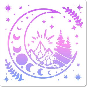 GORGECRAFT Plantilla de fase lunar de 11.8 pulgadas, pintura reutilizable, plantillas de dibujo de plástico, plantillas decorativas de bricolaje, GORGECRAFT Plantilla de fase lunar de 11.8 pulgadas, pintura reutilizable, plantillas de dibujo de plástico, plantillas decorativas de bricolaje,