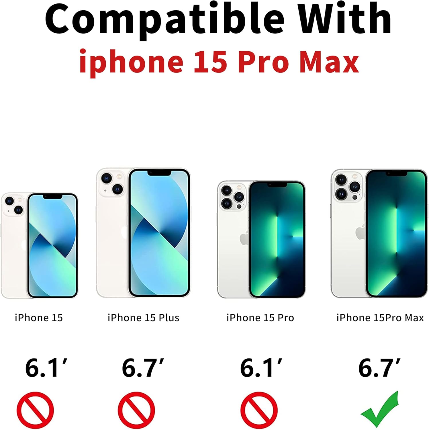 CIVICASE Funda con cremallera para iPhone 15 Pro Max, funda tipo cartera 2 en 1 magnética desmontable, protección para tarjetas RFID, 6 ranuras para