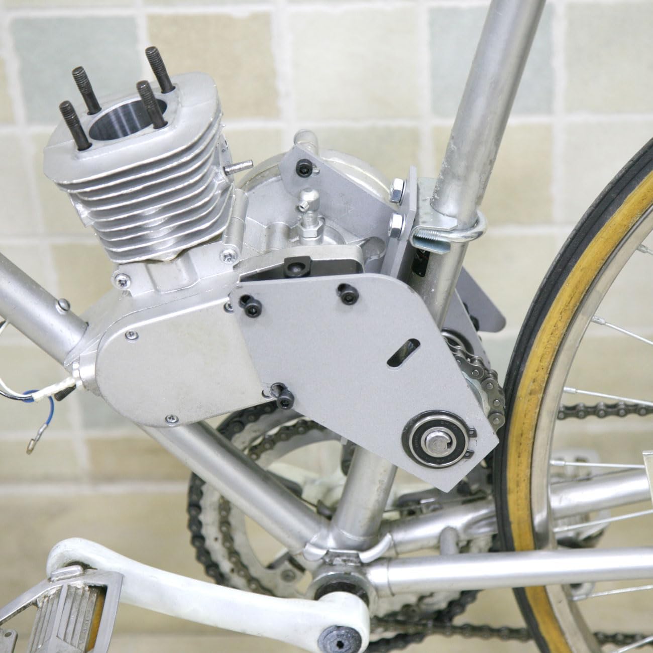 CNCEST Kit de eje de transmisión de bicicleta, kit de motor de bicicleta de 2 tiempos, kit de eje de gato de metal 415 Kit de cambio de bicicleta