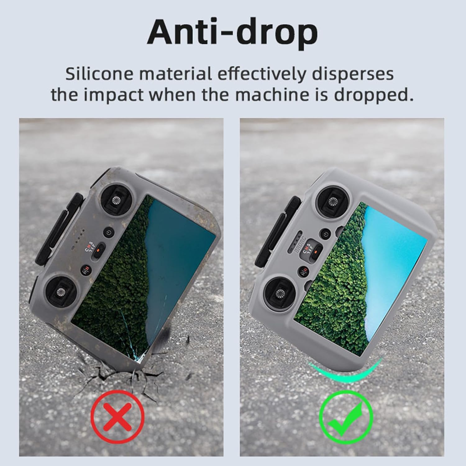 RC 2 Funda protectora de silicona para DJI Mini 4 ProAir 3 Accesorios, compatible con mando a distancia DJI RC 2 (negro)