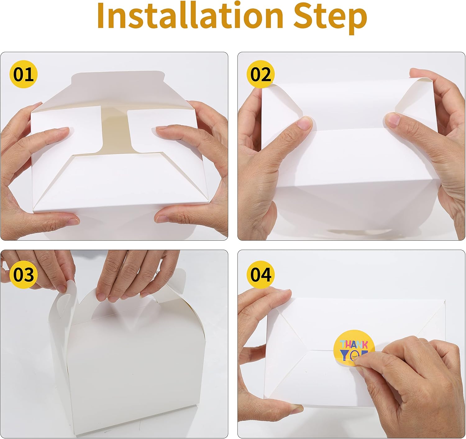 Bssay Paquete de 30 cajas de regalo de fiesta, cajas de regalo, cajas de regalo de papel a dos aguas con asas, perfectas para fiestas de cumpleaños,