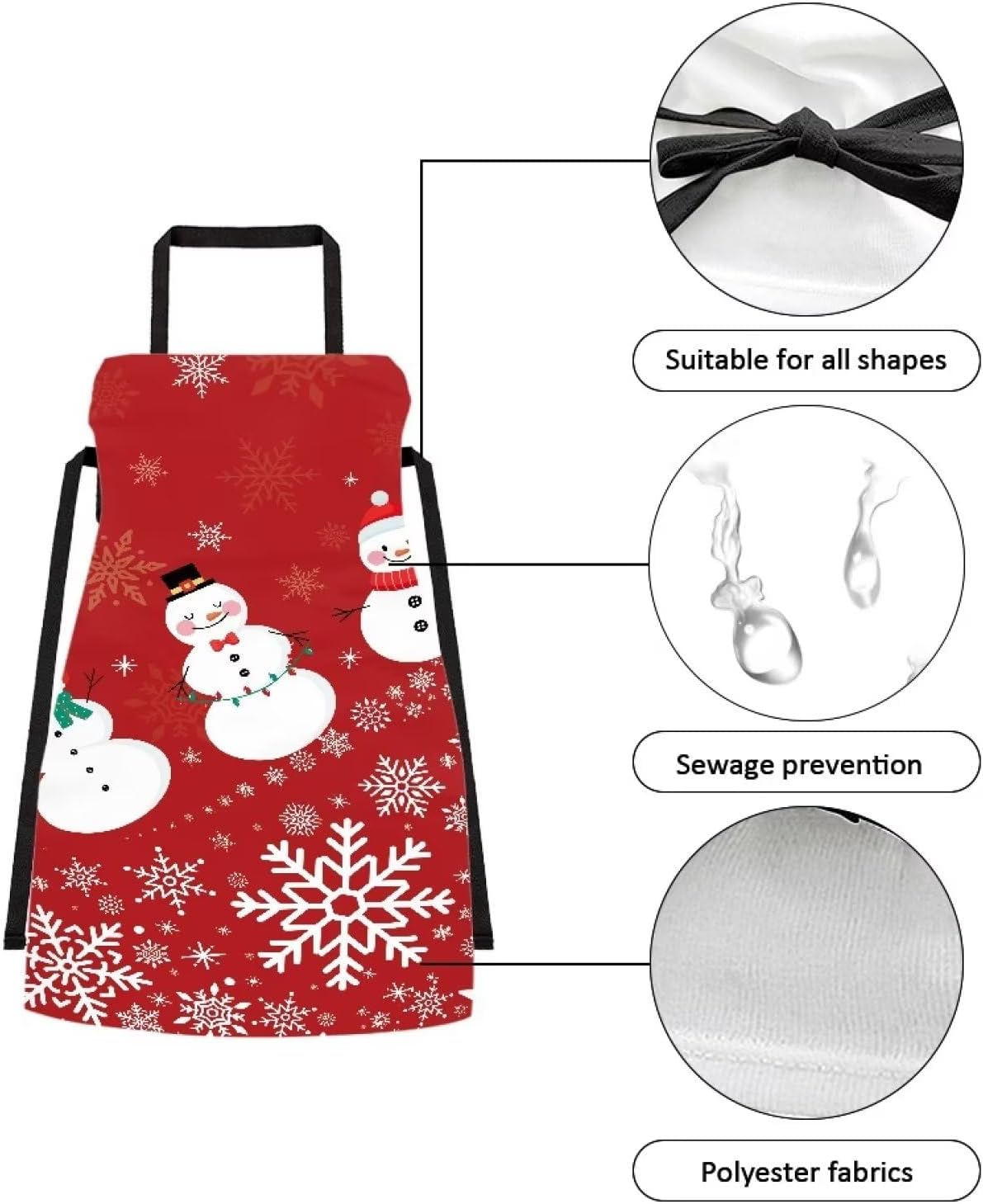 Dreaweet Delantal de cocina unisex con cuello ajustable de Navidad