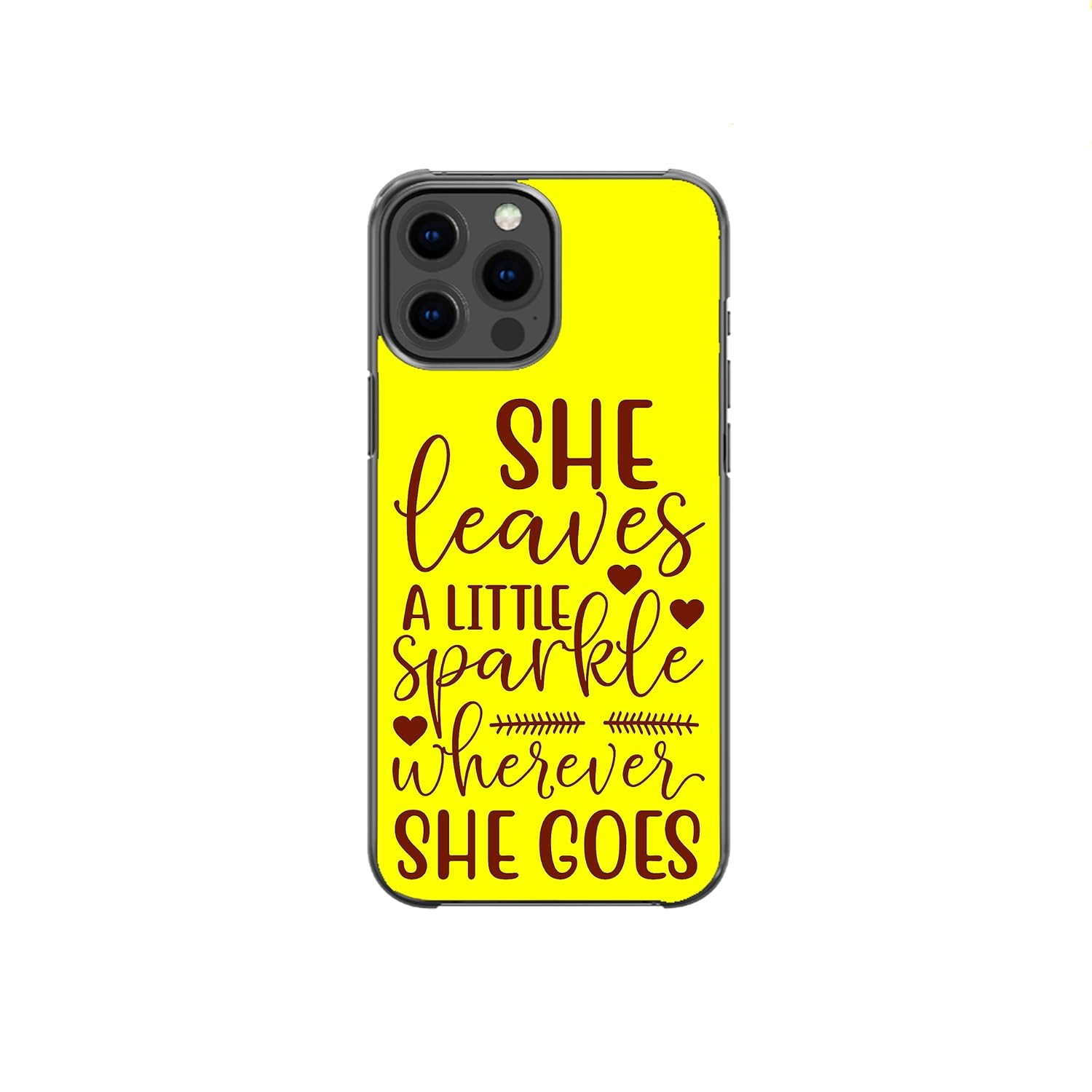 She Leaves A Little Sparkle Wherever She Goes Sweet Cute Motivational Inspirational Pattern Art Design Anti-Fall and Shockproof Gift iPhone Case