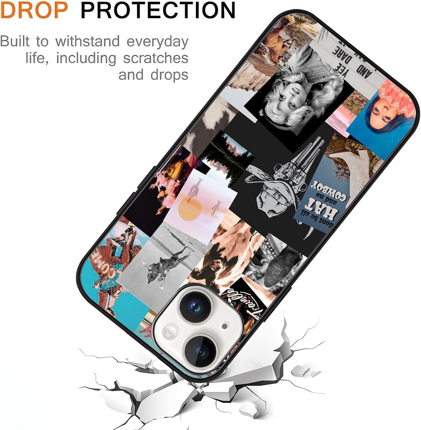 Funda compatible con iPhone 15 Plus  Funda protectora de TPU suave a prueba de golpes con diseño de vaquera vaquera vaquera y country chic