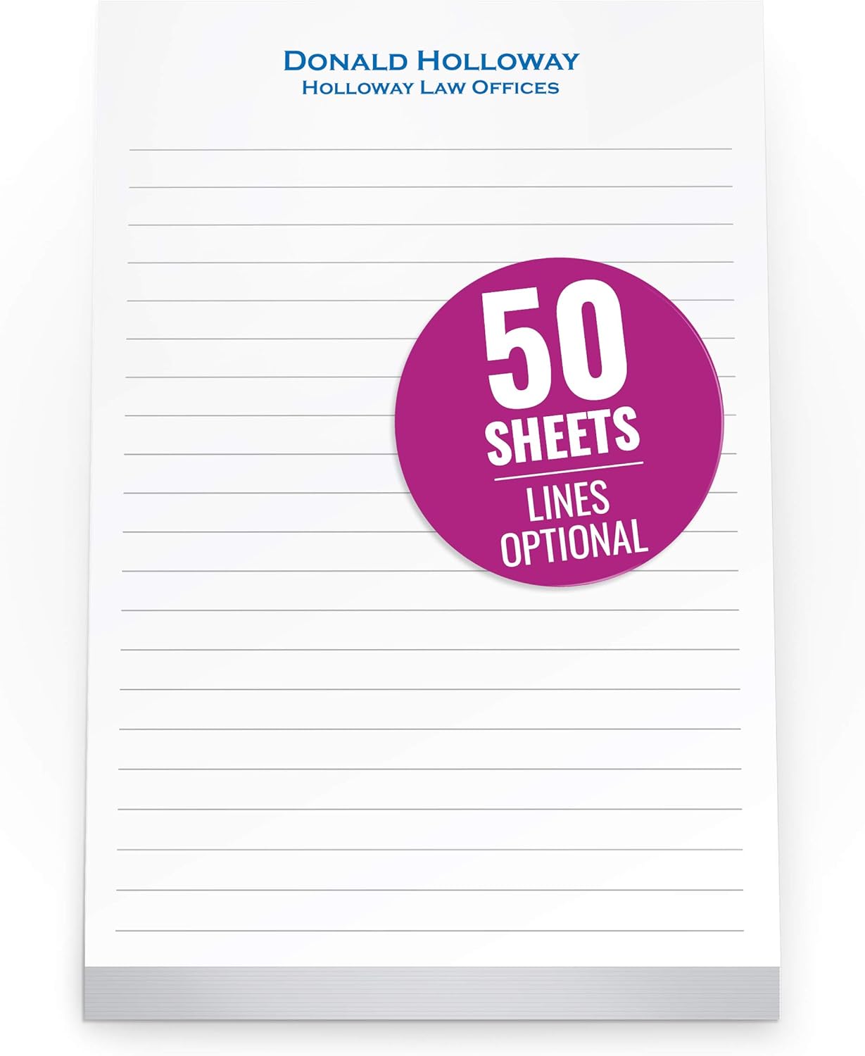 Bloc de notas de color blanco impreso personalizado de 5.0 x 7.0in  Colorido bloc de notas personalizado con el nombre de su empresa, líneas con