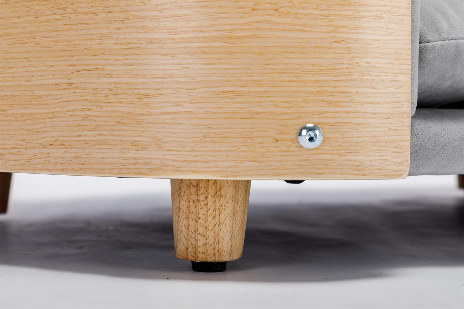 HomSof Cama elevada para perro de 30.7 pulgadas, sofá para mascotas con patas de madera maciza y respaldo de madera doblada, cojín de terciopelo,