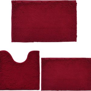wyewye Juego de alfombras de baño ultrasuaves de 3 piezas, súper absorbentes y gruesas, antideslizantes, lavables a máquina, tapetes de baño para wyewye Juego de alfombras de baño ultrasuaves de 3 piezas, súper absorbentes y gruesas, antideslizantes, lavables a máquina, tapetes de baño para