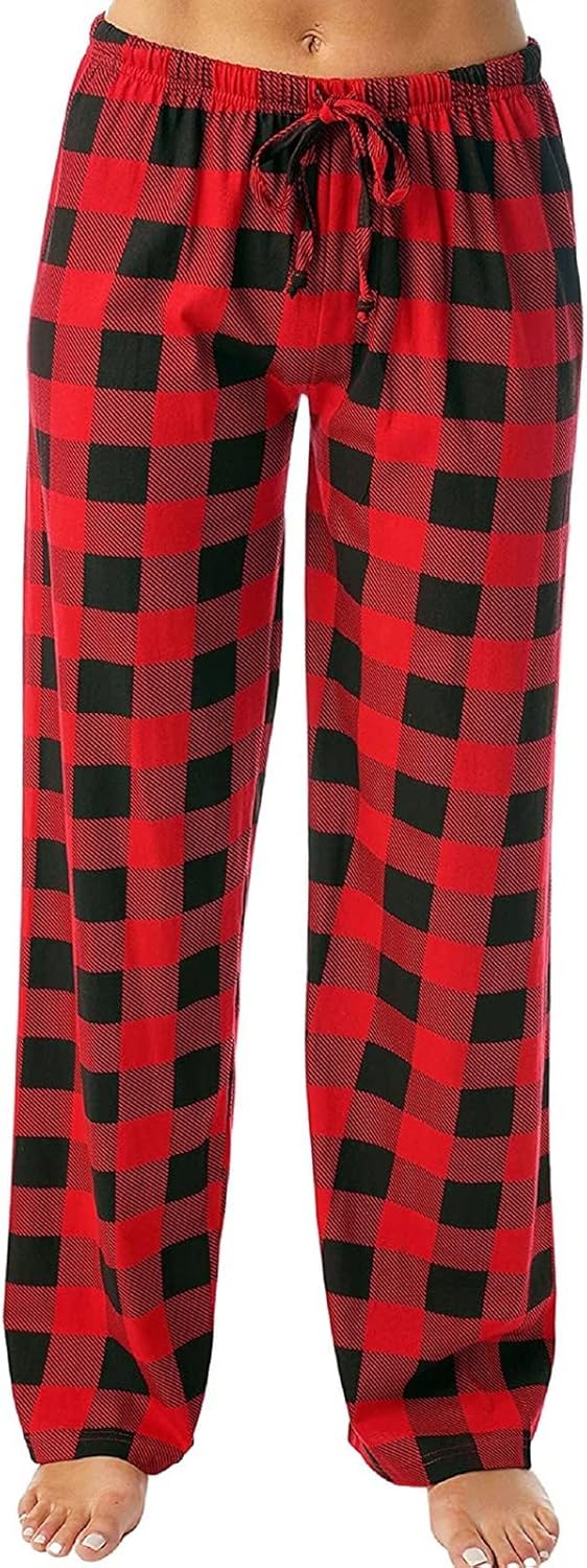 YUTANRAL Pantalones para mujer 2024, de cintura alta, de pierna ancha, pantalones de pijama cómodos con bolsillos