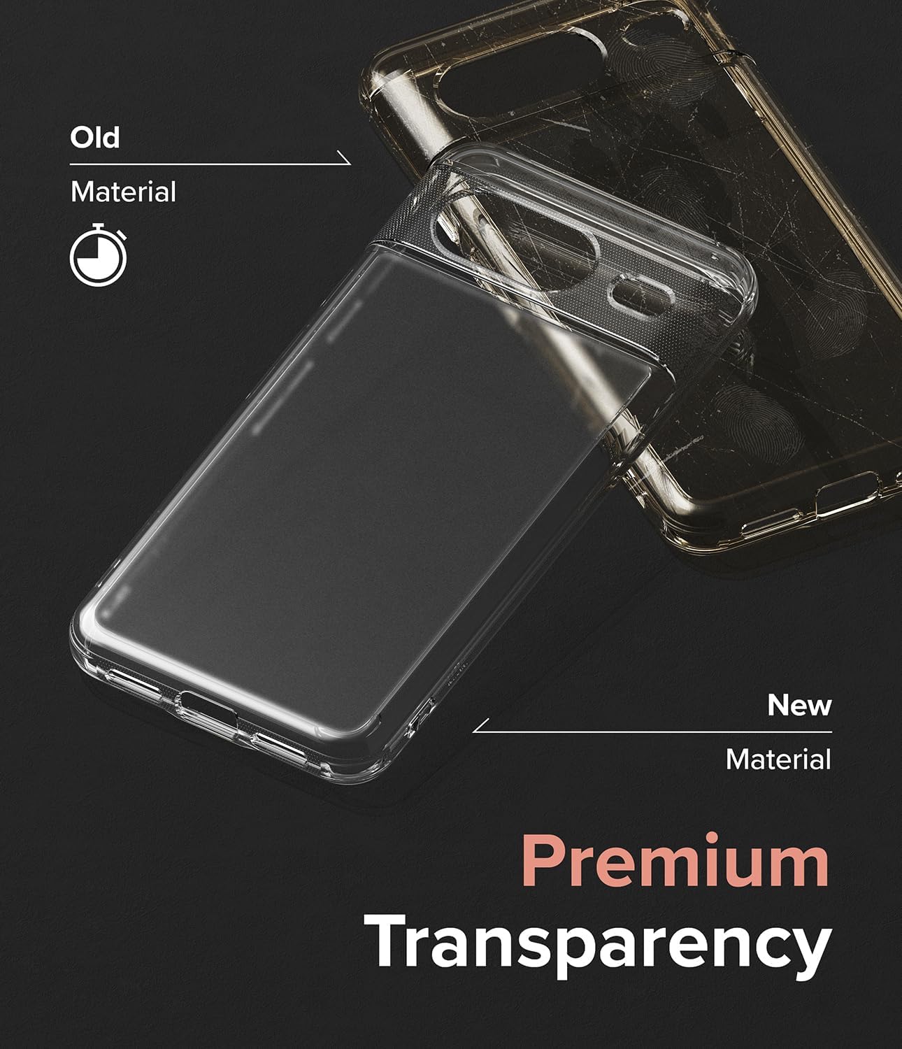 Ringke Fusion evita manchas grasas Compatible con Google Pixel 8, tecnología antihuellas fáciles de sostener, se siente aterciopelada suave funda