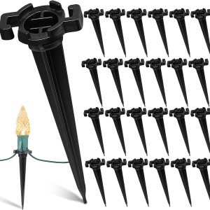 CXLHO Juego de 50 estacas de luz de plástico, estacas de Navidad de 4.5 pulgadas para luces de Navidad C7 C9 al aire libre, estacas de luz de CXLHO Juego de 50 estacas de luz de plástico, estacas de Navidad de 4.5 pulgadas para luces de Navidad C7 C9 al aire libre, estacas de luz de