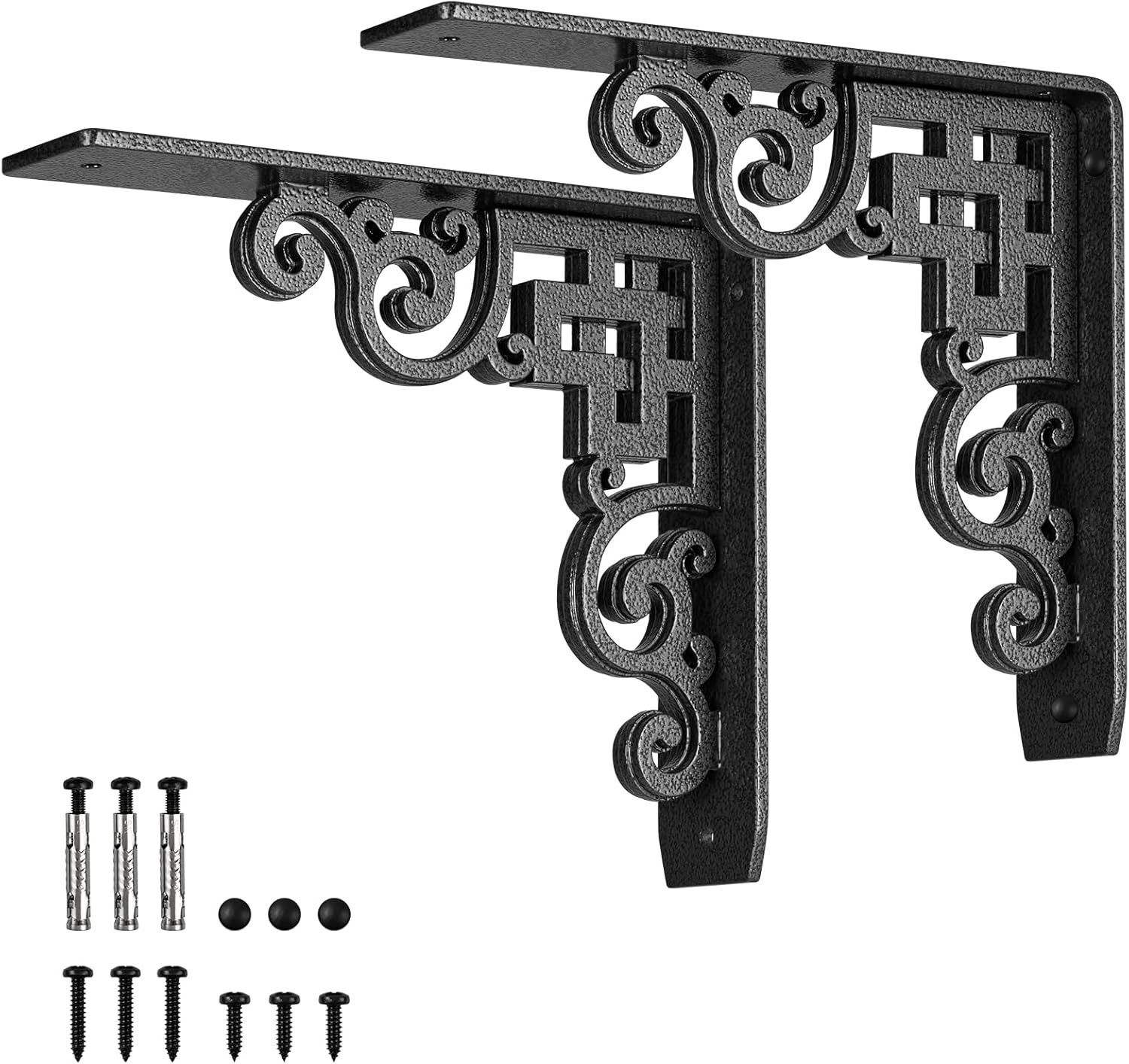 Soportes de estante resistentes, carga máxima de 660 libras, soportes de metal de aleación de alta calidad (juego de 2) soportes de chimenea para