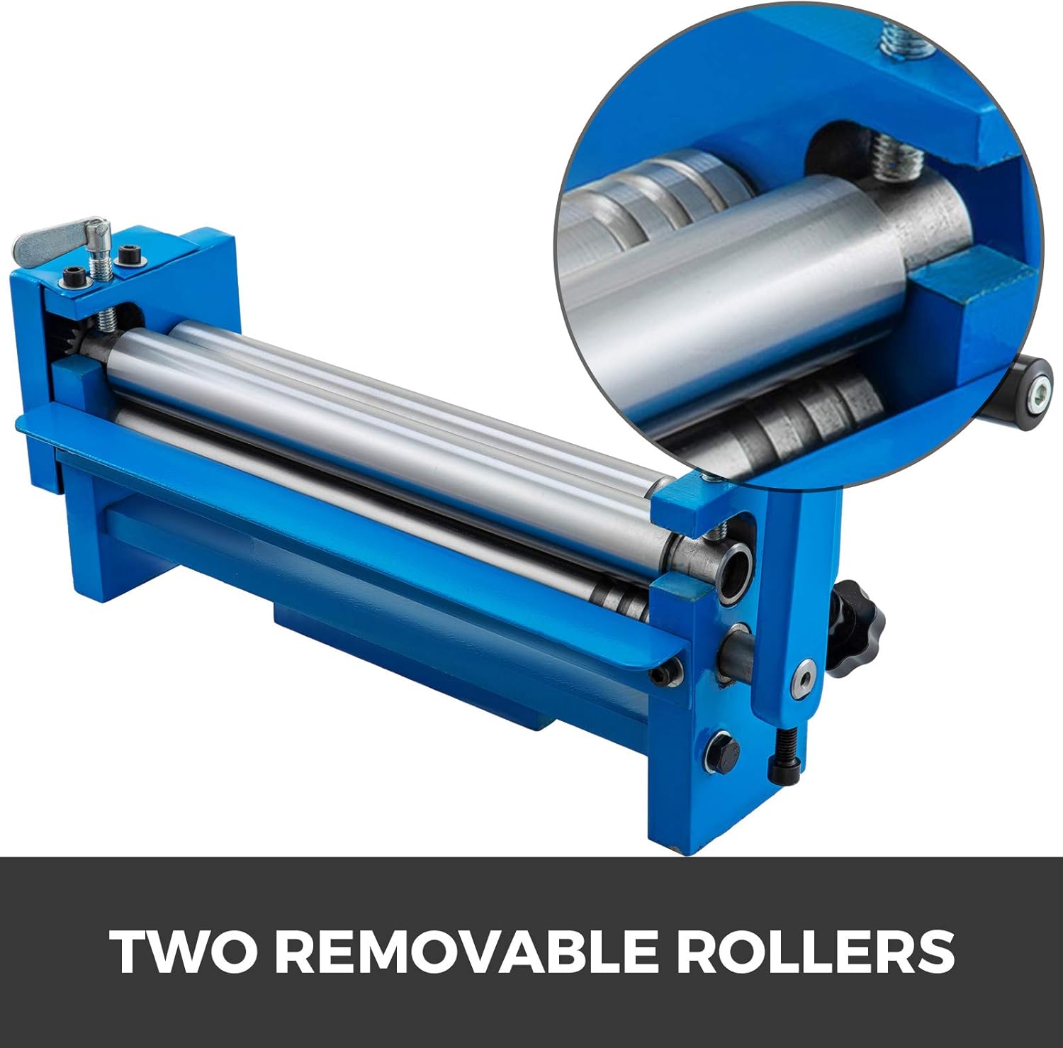 VEVOR Rodillo deslizante de 12.6 pulgadas, máquina redonda de flexión de placa de metal, máquina de rollo deslizante de hasta calibre 22, rodillo de