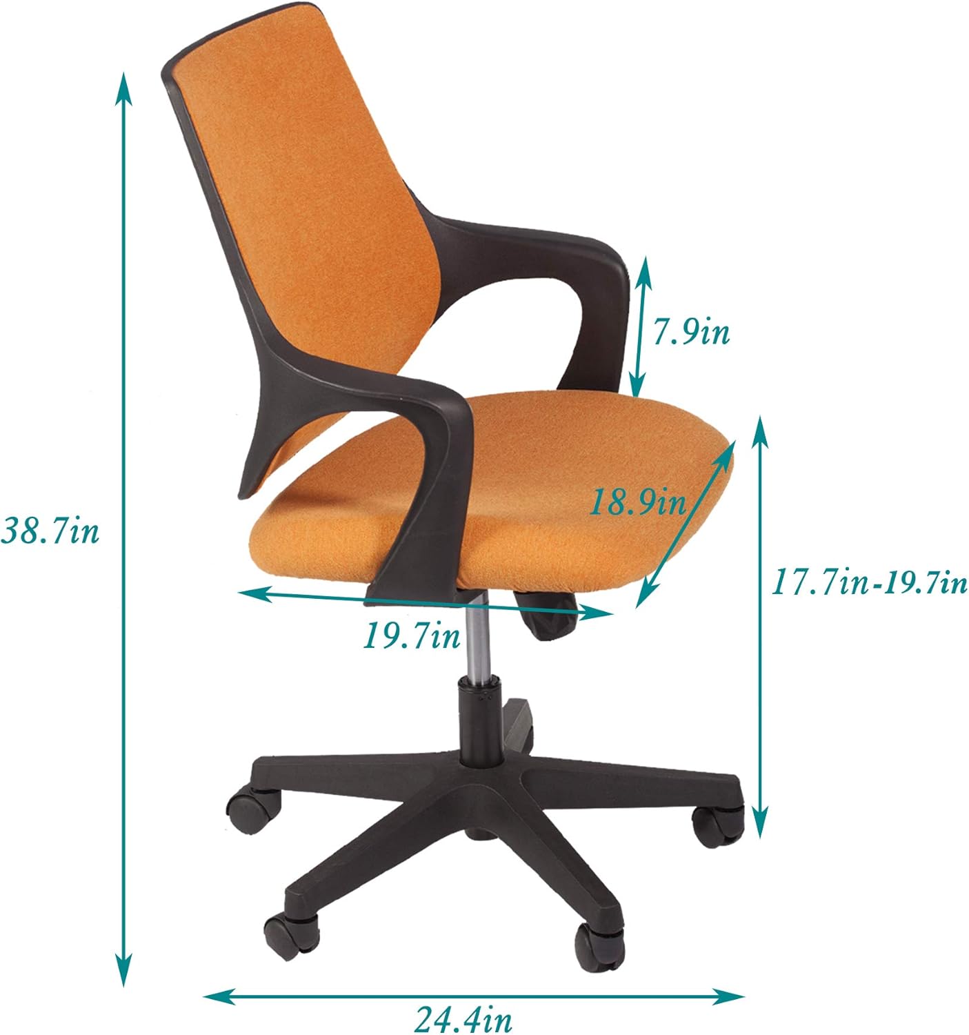 KARMAS PRODUCT Silla de escritorio de oficina con respaldo medio ajustable en altura con respaldo abrazable, silla ergonómica giratoria con asiento