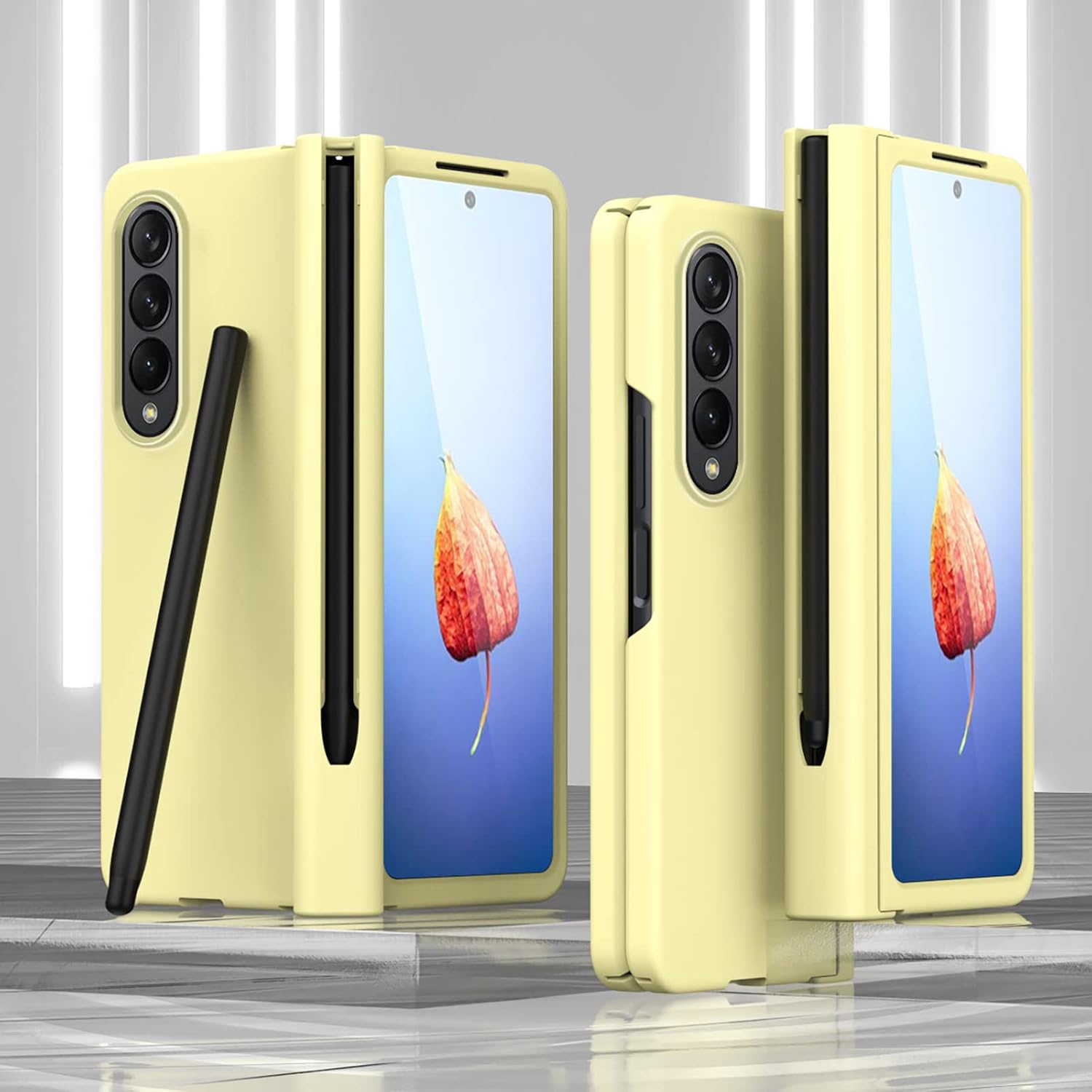 Funda para Galaxy Z Fold 4, soporte para bolígrafo con bisagra S, funda rígida de policarbonato integrado para S Pen de repuesto, compatible con
