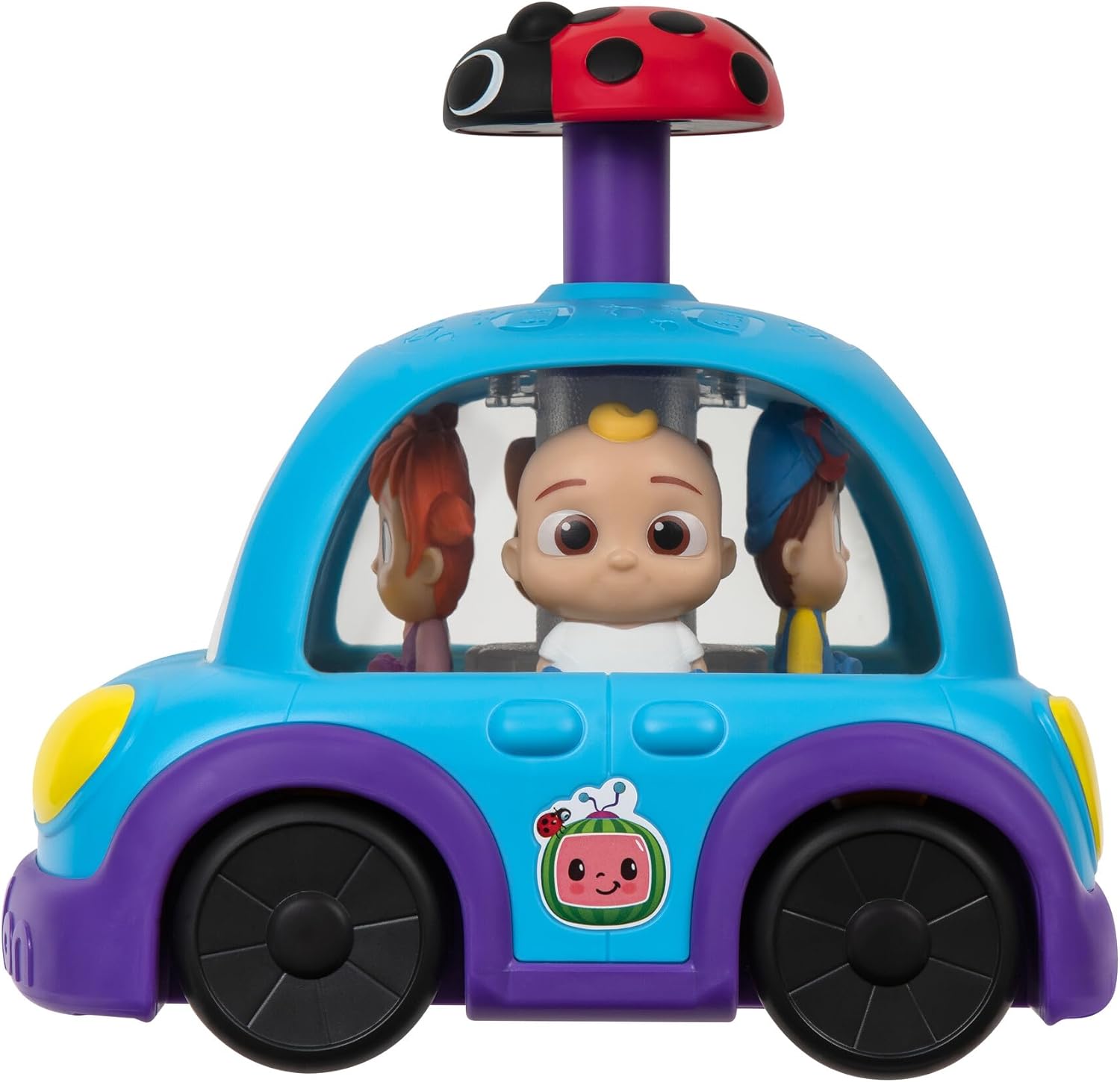 CoComelon Push ‘N Sing – Coche familiar interactivo musical iluminado, personajes favoritos de los fanáticos y clips de canción, juguetes para niños