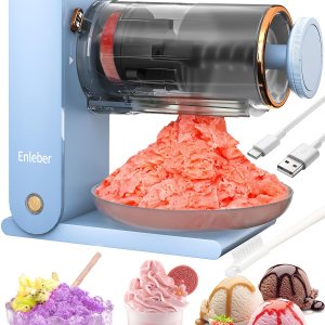 Máquina eléctrica de cono de nieve, máquina de hielo afeitado con hoja de acero inoxidable, trituradora de hielo de mesa de cocina incluye 2 moldes Máquina eléctrica de cono de nieve, máquina de hielo afeitado con hoja de acero inoxidable, trituradora de hielo de mesa de cocina incluye 2 moldes