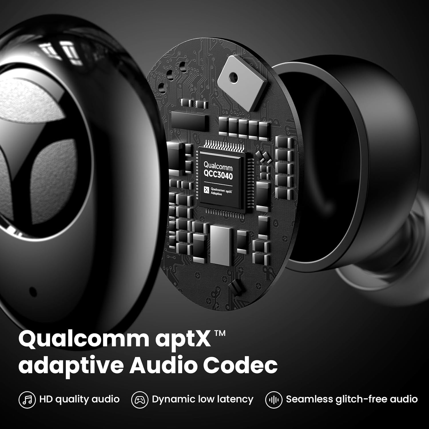 TRANYA Auriculares inalámbricos T6 con audio adaptativo Qualcomm AptX, auriculares Bluetooth CVC 8.0 con reducción de ruido, conexión multipunto,