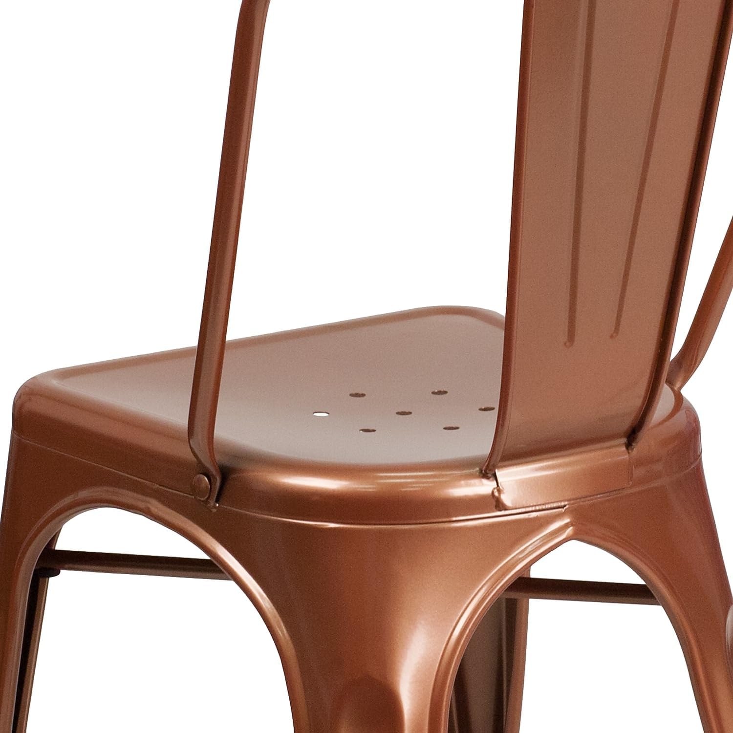 Flash Furniture – Silla apilable de metal para interior y exterior, Metal, Cobre