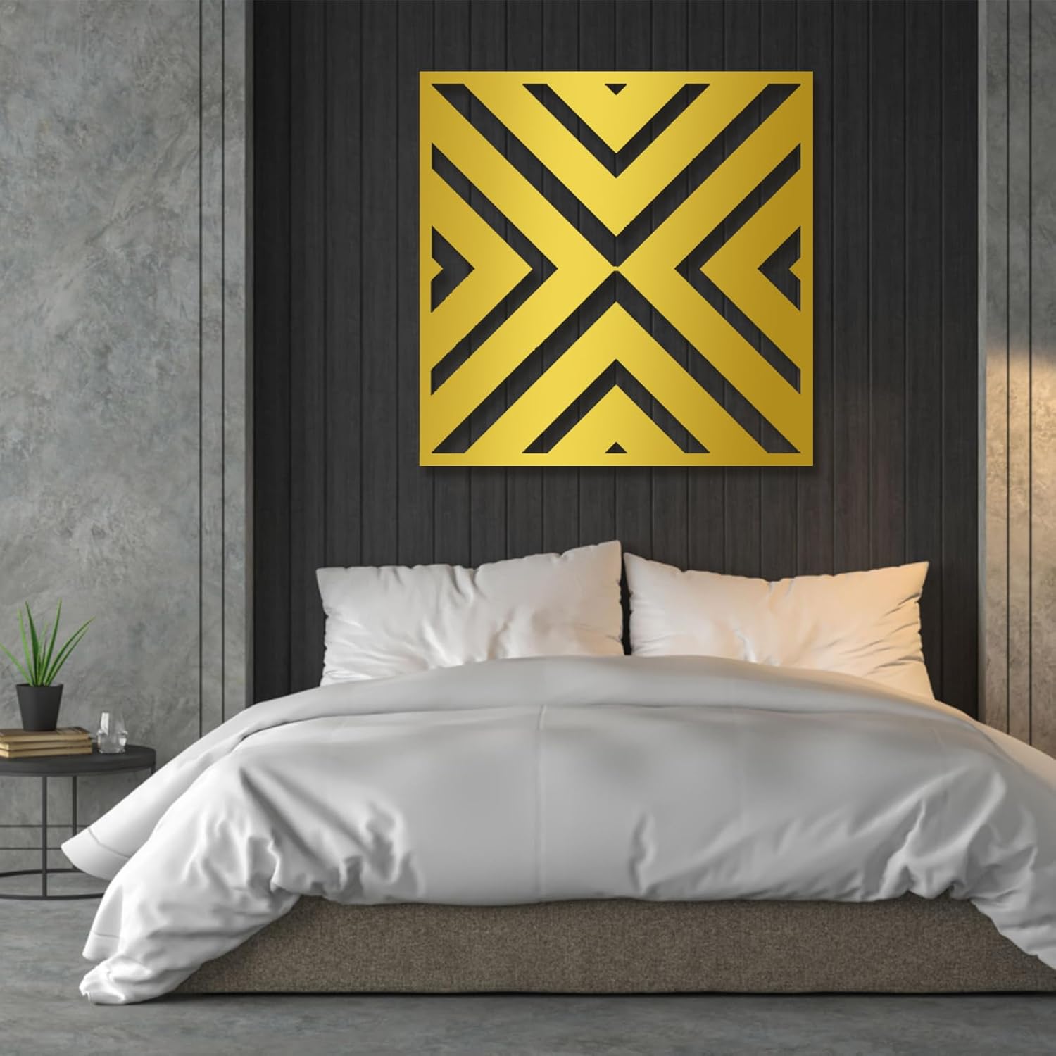 Arte de pared geométrico de metal, decoración de pared de metal cuadrado 3D, arte abstracto de pared de metal, arte de pared de metal para