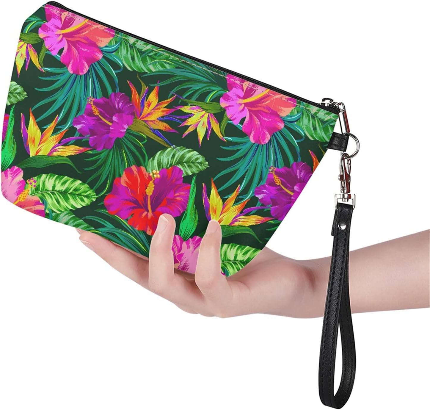 Bolsas de cosméticos de flores de mandala para mujer, con cremallera, bolsa de maquillaje de viaje, espaciosa, bolsa organizadora de artículos de