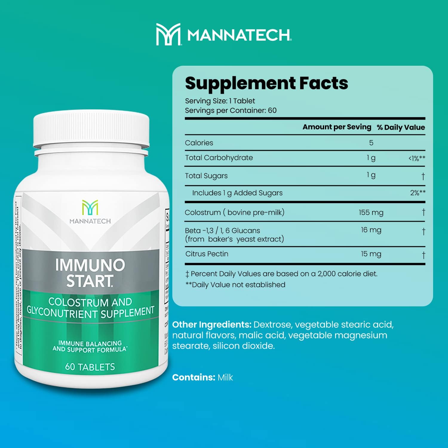 Mannatech Suplemento ImmunoSTART apoya la respuesta inmunitaria natural del cuerpo 60 tabletas formuladas para el equilibrio inmunológico y el apoyo