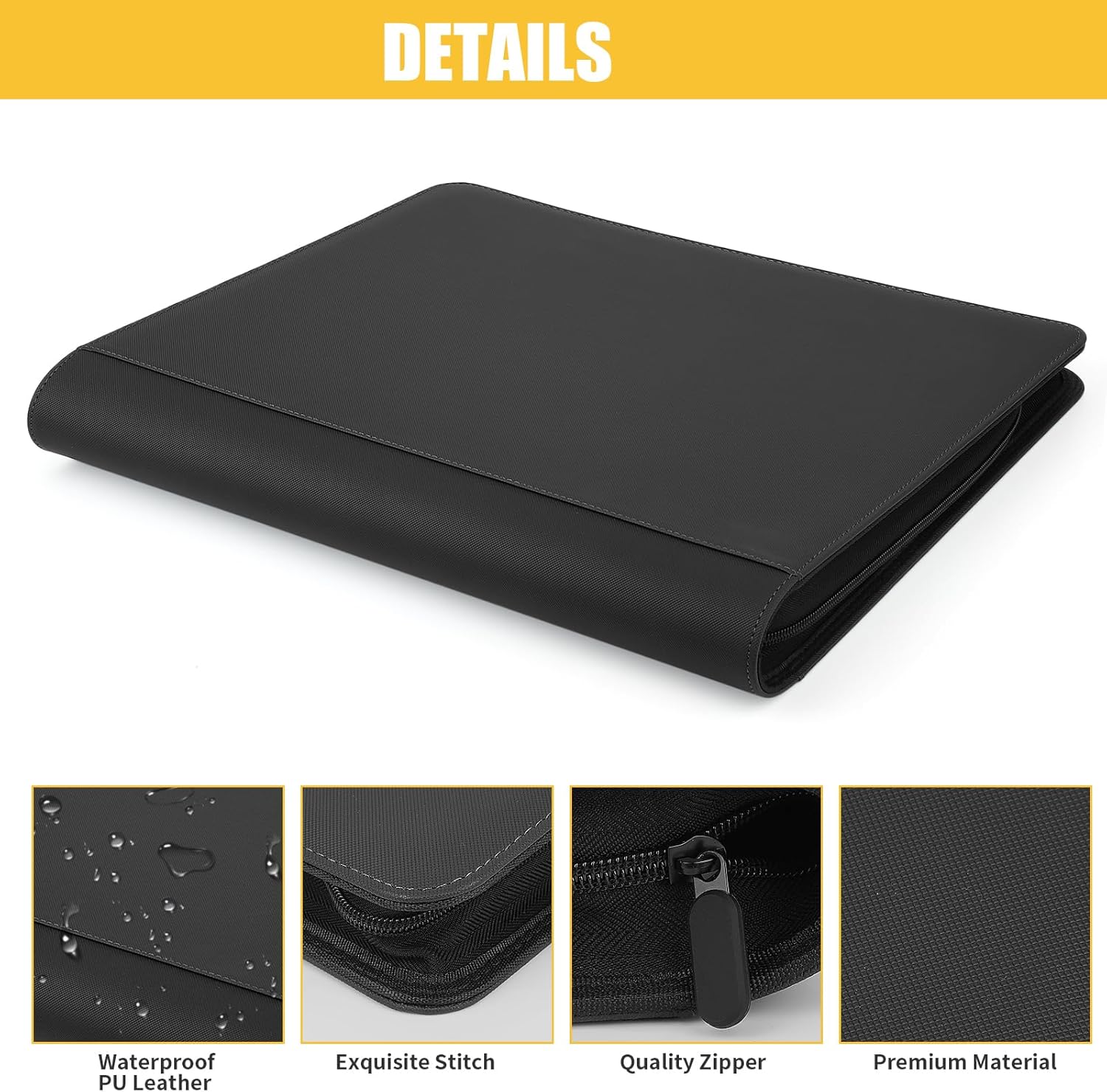 Carpeta de tarjetas coleccionables de 16 bolsillos, carpeta de tarjetas con cubierta de poliuretano para más de 1000 tarjetas, carpetas de alta