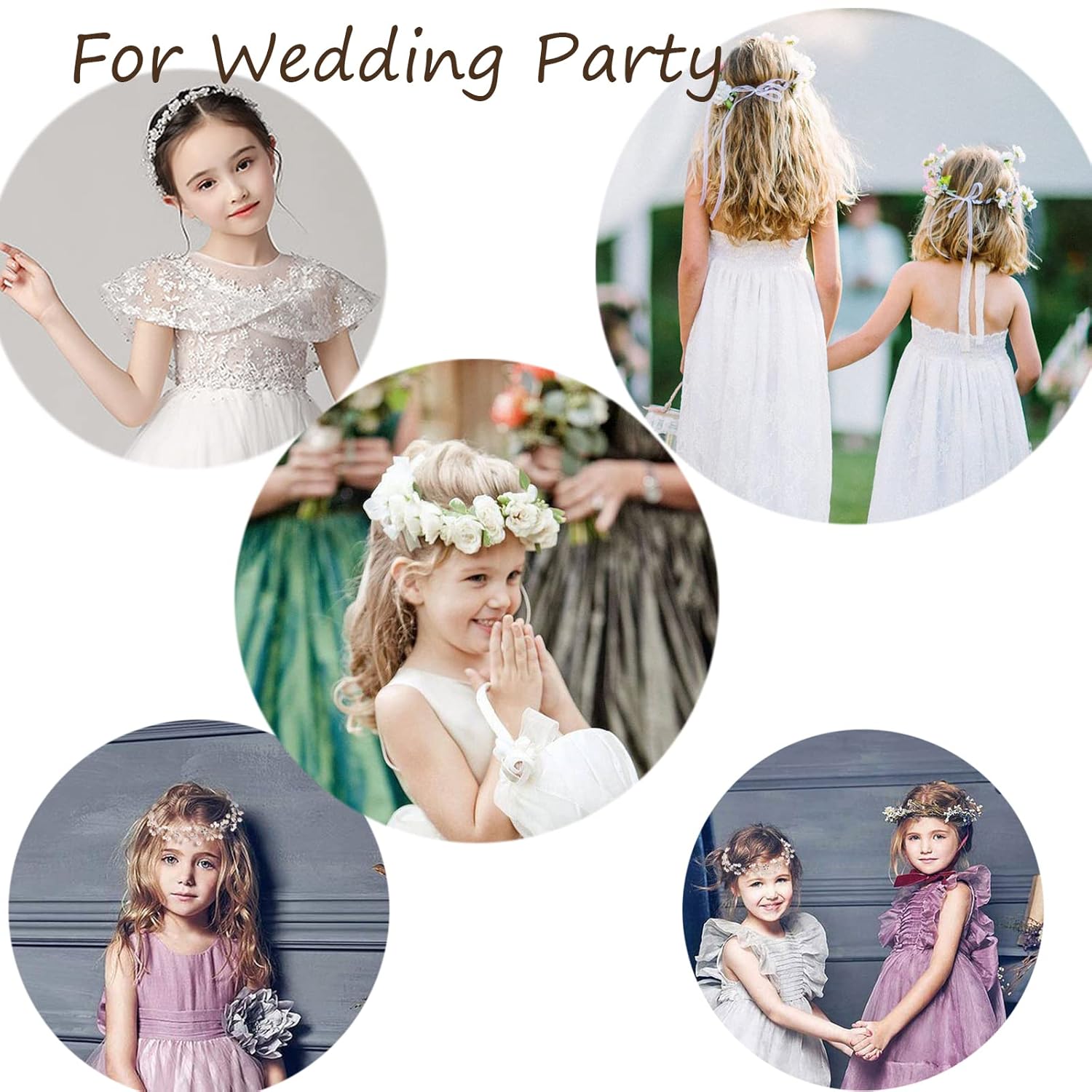 Accesorios para el cabello de boda para niños, accesorio para el cabello de niña de las flores, diadema de princesa, diadema de flores para niñas y