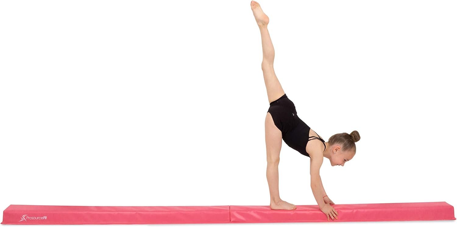 ProsourceFit – Viga de equilibrio de gimnasia para niños, haz plegable firme de 9 pies de largo con superficie antideslizante de 4 pulgadas de ancho