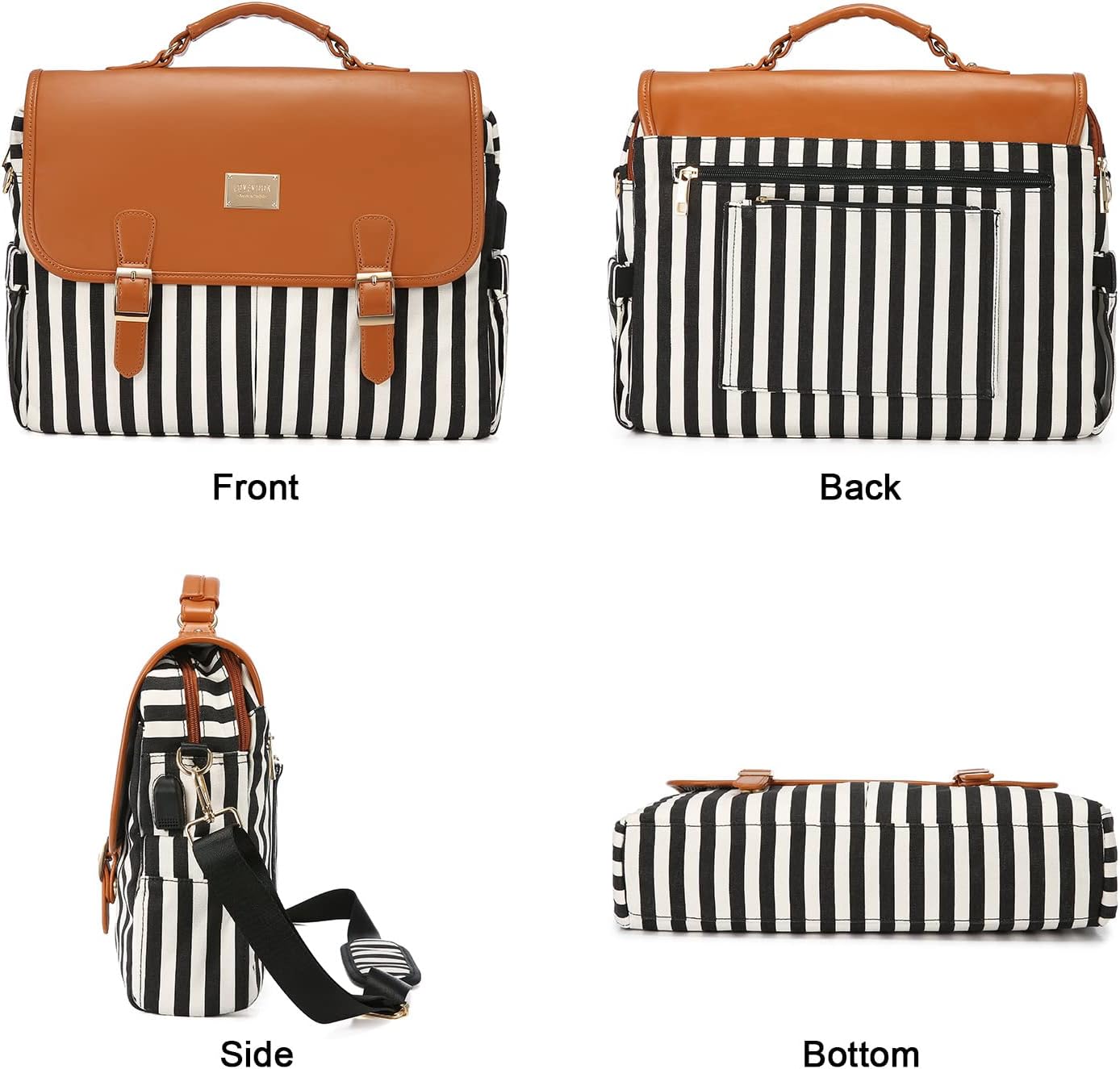 LOVEVOOK Bolsa para laptop para mujer, bolsa de computadora de gran capacidad, bonita bolsa de mensajero de hombro, bolsas de trabajo de negocios,