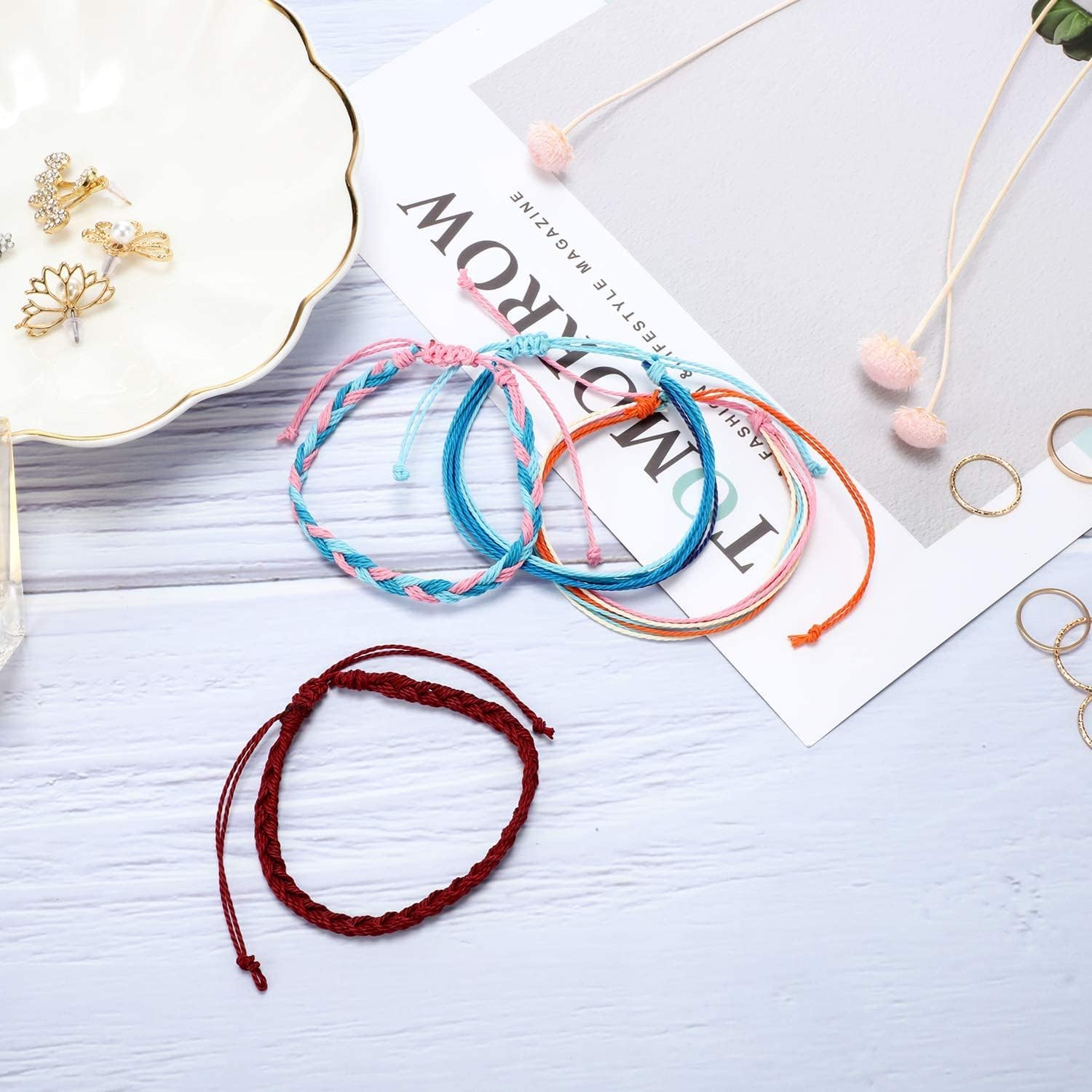 Hilo encerado de cuentas de 30 colores, hilo encerado de 0.039 pulgadas, hilo encerado para hacer collares, pulseras y joyas