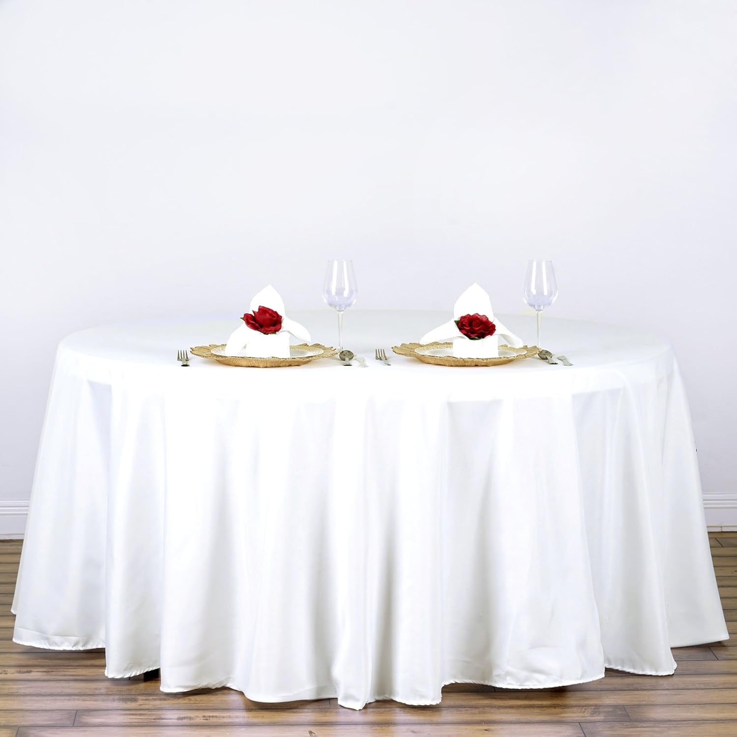 tableclothsfactory 120″ Ronda de Marfil poliéster mantel