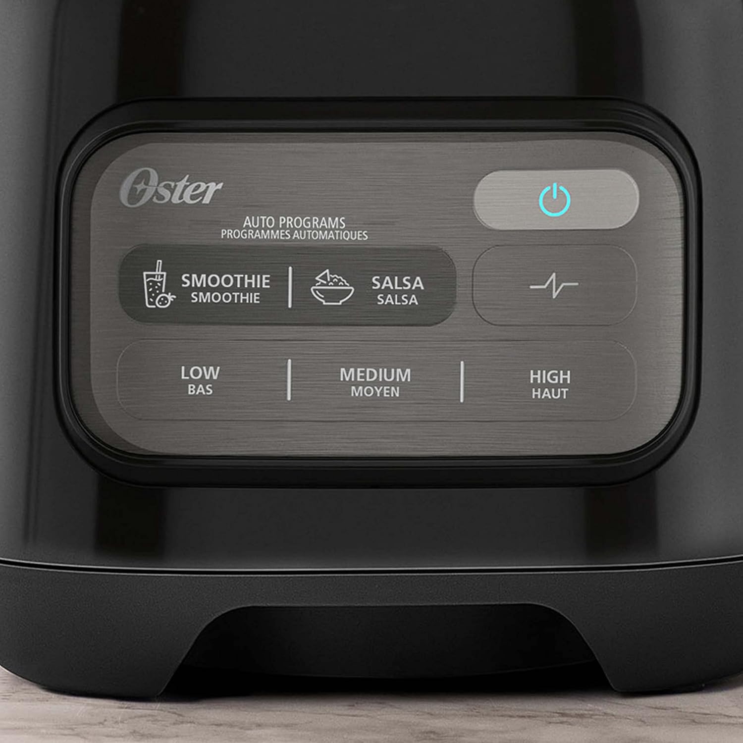 Oster Licuadora de un toque de 800 vatios y 6 tazas con programa automático en negro