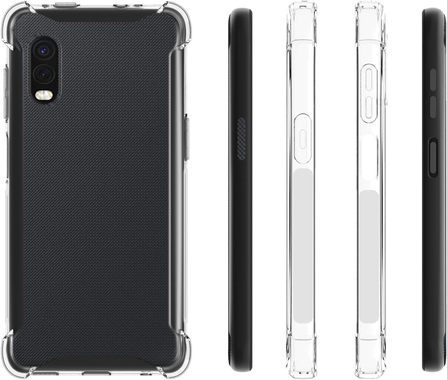 Funda para Samsung Galaxy XCover Pro Clear TPU Cuatro Esquinas Funda Protectora Transparente Suave Funda