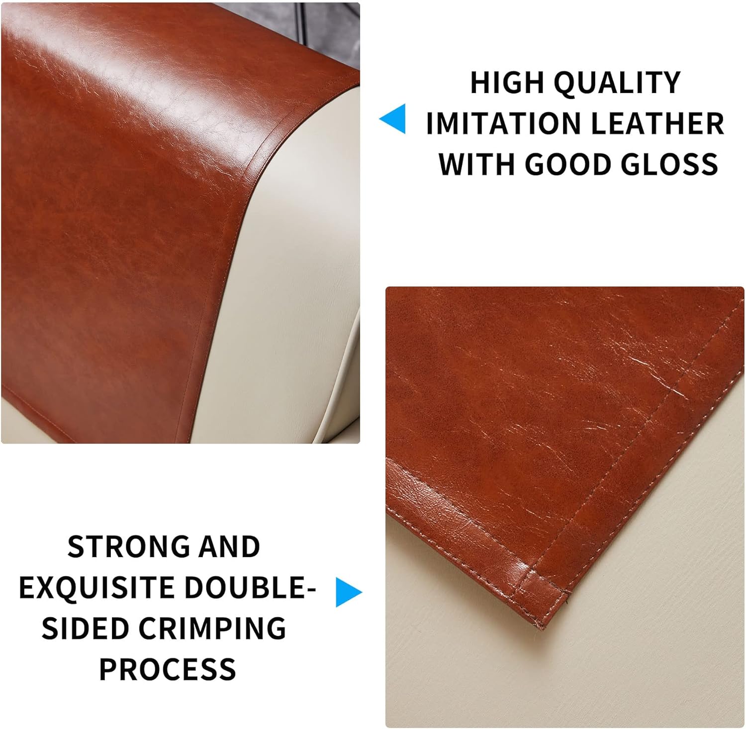 MINJIATEX Fundas para reposacabezas reclinable, fundas protectoras lavables y antideslizantes de piel sintética para reposacabezas para silla